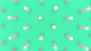 Soyut 3D şekiller silindir arka plan 4k animasyon. Lopp görüntüleri.