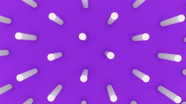 Soyut 3D şekiller silindir arka plan 4k animasyon. Lopp görüntüleri.