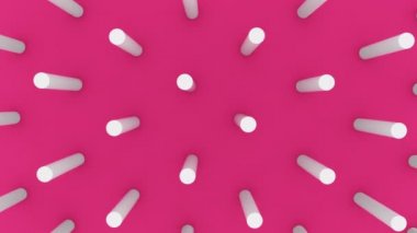 Soyut 3D şekiller silindir arka plan 4k animasyon. Lopp görüntüleri.