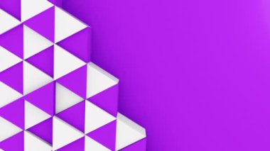 Soyut 3D üçgen şekiller arka plan farklı renkler üst görünümü ile. 4k döngü animasyonu görüntülerini ayarlama.