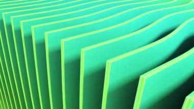 Soyut renk düzlem dalgaları 3D şekiller farklı renk animasyonu seti. 4k döngü görüntüleri.