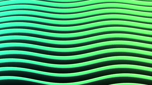 抽象颜色水平波3D 形状集的不同颜色动画 循环镜头 — 图库视频影像