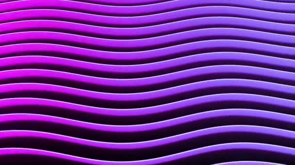 Abstract Color Horizontal Waves Shapes Set Different Color Animation Looping — Stock Video