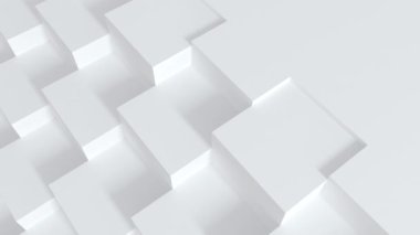 Soyut 3D şekiller kare duvar animasyon farklı pastel renkler kümesi. 4k render animasyon döngüsü görüntüleri.