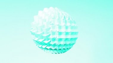 Soyut 3D şekiller altıgen küre animasyon. 4k render döngü görüntüleri. Farklı pastel renk seti.