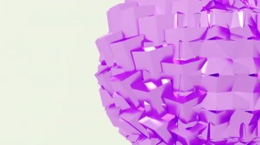 Soyut 3D şekiller metal altıgen küre animasyon. 4k render döngü görüntüleri. Farklı pastel renk seti.