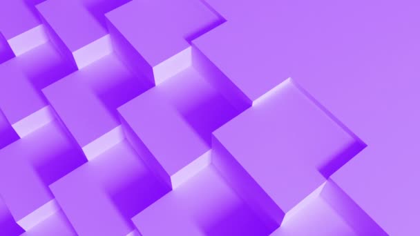 Abstract Shapes Square Wall Animation Set Different Pastel Colors Render — Stock Video