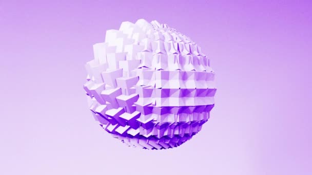 抽象的な3D 形状六角球アニメーション レンダーループフッテージ 異なるパステルカラーのセット — ストック動画