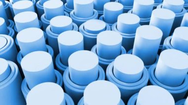 Soyut 3D silindir şekiller arka plan render animasyon. 4k döngü zemin.