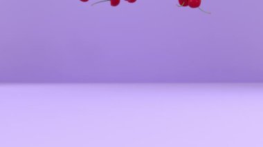 Soyut 3d render renk kiraz farklı pastel arka plan düşen. 4k animasyon.