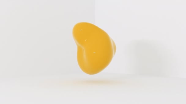 不同颜色的液体球在白色室内飞行 无缝循环 — 图库视频影像