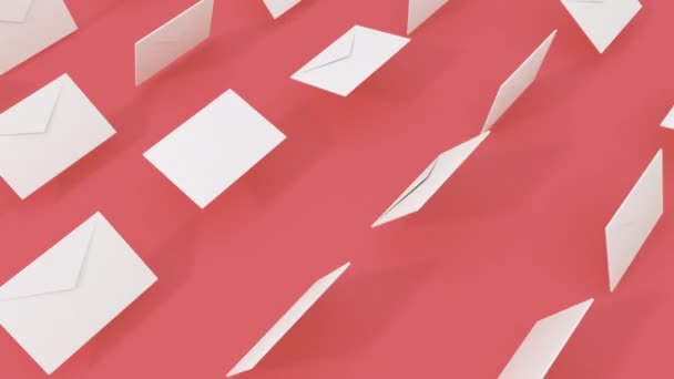 Визуализация Почтовой Буквы Вращающейся Разных Цветовых Поверхностях Бесшовных Кадров Цикла — стоковое видео