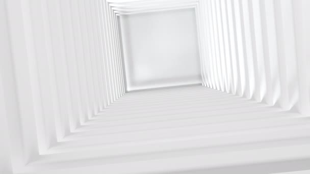 Corridor Carré Abstrait Avec Effet Lumière Volant Vidéo Rendu Animation — Video