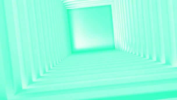 光効果が飛んで抽象的な3D正方形の廊下 アニメーションレンダリングフッテージ 異なる色のセット — ストック動画