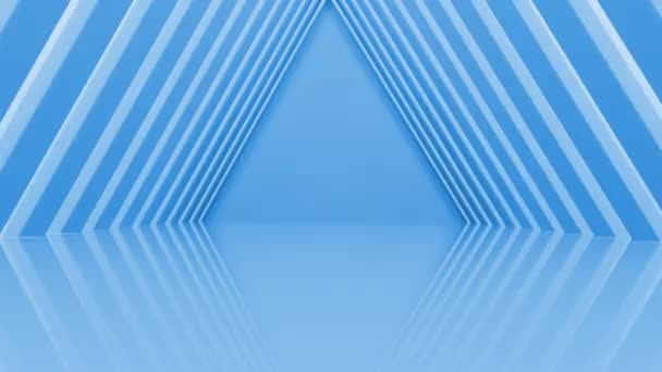 라이트 효과와 카메라 이동이 추상3D 삼각형 코리더 애니메이션 렌더링 푸티지 — 비디오