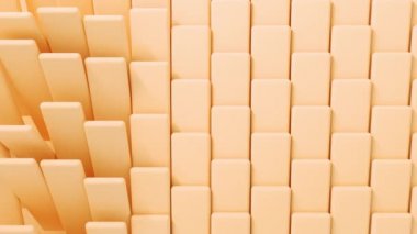 Soyut 3b dikdörtgen dönen şekiller hareketli animasyon. Farklı pastel renk kümesi. 4k sorunsuz döngü render görüntüleri. Yaratıcı fon.