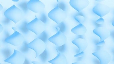 Pastel arka planda dönen soyut 3d geometrik büküm nesnesi. 4k sorunsuz döngü animasyon. Farklı renkler kümesi.