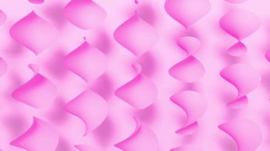Pastel arka planda dönen soyut 3d geometrik büküm nesnesi. 4k sorunsuz döngü animasyon. Farklı renkler kümesi.