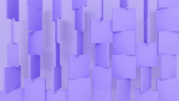 3D-Quadrate runde Formen, die auf pastellfarbenem Hintergrund rotieren. 4k nahtlose Schleifen rendern Animationsmaterial. Reihe unterschiedlicher Farben. — Stockvideo