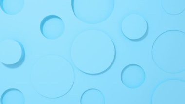 Daire 3b mavi arka plan üzerinde geometrik animasyon şekiller. 4k döngü render görüntüleri.