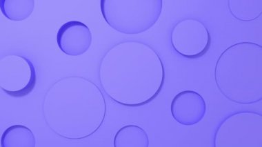 Daire 3b şekiller geometrik animasyon mor arka plan üzerinde. 4k döngü render görüntüleri.