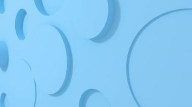 Daire 3b mavi arka plan üzerinde geometrik animasyon şekiller. 4k döngü render görüntüleri.
