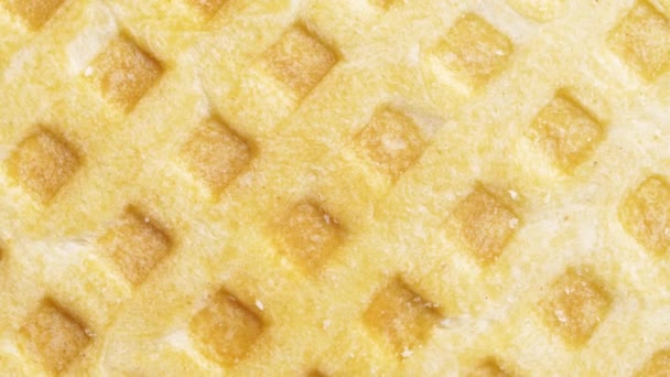 Feche Waffle Rotativo Imagens Macro — Vídeo de Stock