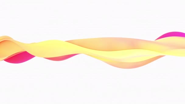 Абстрактные Трехмерные Цвета Волнируют Анимацию Белом Фоне Безшовных Кадров Петель — стоковое видео