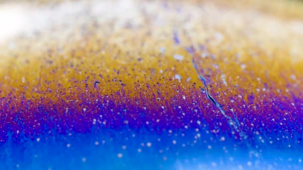 Abstract Creatieve Zeepbellen Kleur Textuur Close Macro Van Inkt Kleur — Stockvideo