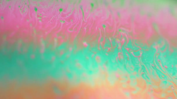 Abstract Creatieve Zeepbellen Kleur Textuur Close Macro Van Inkt Kleur — Stockvideo