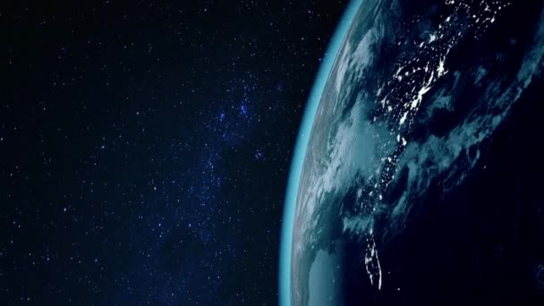 Πλανήτης Της Γης Στο Βαθύ Διάστημα Απόδοση Βίντεο Κινουμένων Σχεδίων — Αρχείο Βίντεο