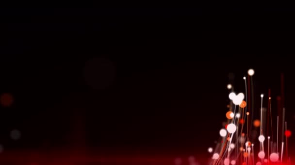 Red Glitter Sparkles Animatie Zwarte Achtergrond Glanzende Achtergrond Opnames — Stockvideo