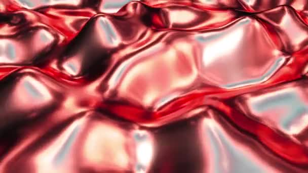 Abstract Liquid Computer Render Red Material Seamless Looping Footage — Stock Video