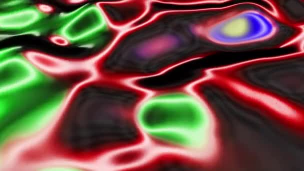 抽象的なネオン液体テクスチャ3Dアニメーション レンダリングフッテージ シームレスループ 異なる色のセット — ストック動画