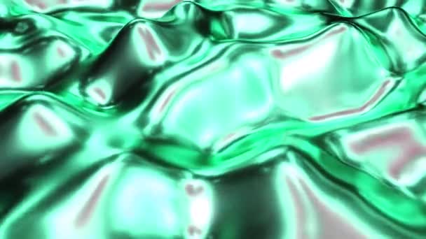 Abstrakte Flüssige Computer Rendern Grünes Material Nahtlose Looping Aufnahmen — Stockvideo