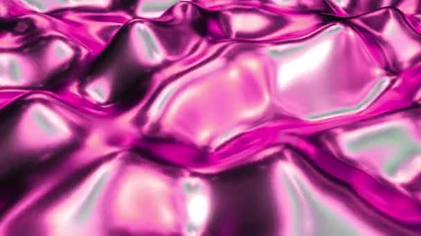 抽象的な3D液体コンピュータは紫色の材料をレンダリングします シームレスループフッテージ — ストック動画