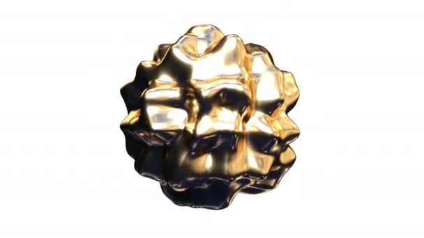 抽象的な3D液体コンピュータは金の材料をレンダリングします シームレスループフッテージ — ストック動画