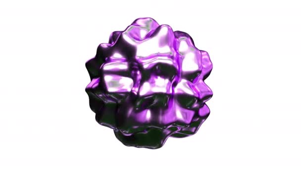 抽象的な3D液体コンピュータは紫色の材料をレンダリングします シームレスループフッテージ — ストック動画