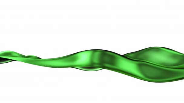 抽象的な3D液体コンピュータは緑色の材料をレンダリングします シームレスループフッテージ — ストック動画