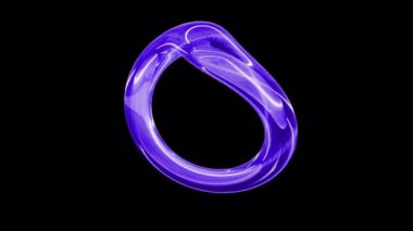 Sıvı form gibi dönen 3d soyut nesne. 4k sorunsuz döngü animasyon görüntüleri.