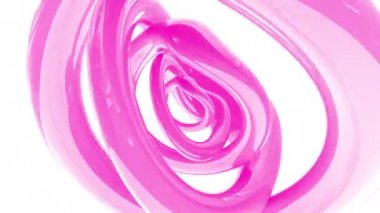 Farklı renklerde soyut 3d liquuid dönen yansıma daireler. 4k render animasyon görüntüleri. Döngü. Yeşil ekran.