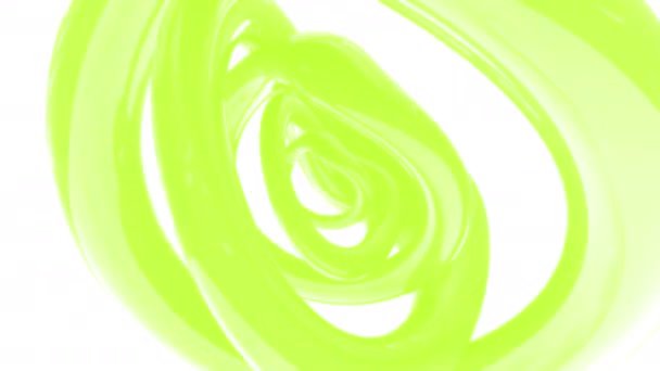 異なる色を持つ抽象的な3D液質回転反射円 レンダリング アニメーションフッテージ ループ グリーンスクリーン — ストック動画