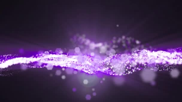 Underbart Glitter Textur Vågor Mörk Bakgrund Och Solstrålar Animering Gnistrar — Stockvideo