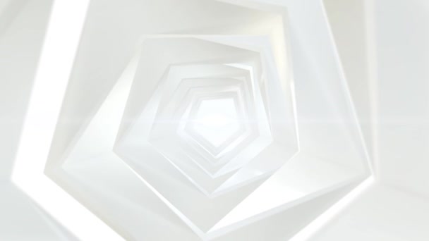 Abstrakcyjny Sześciokąt Geometryczny Obiekt Obracający Się Efektem Świetlnym Animacja Pętli — Wideo stockowe