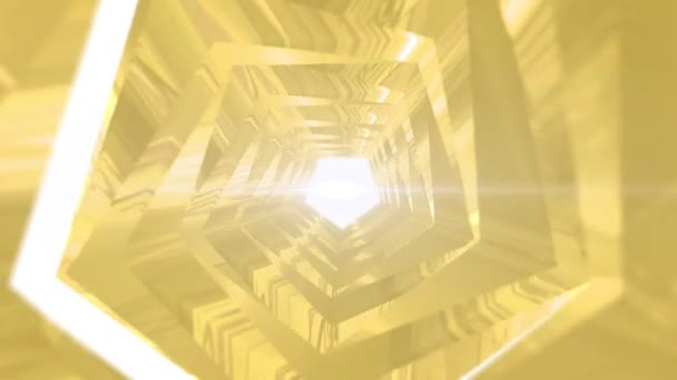 Абстрактний Шестикутник Геометричний Єкт Обертається Світловим Ефектом Безшовна Циклічна Анімація — стокове відео