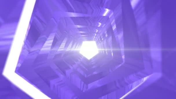 光効果で回転する抽象六角形 幾何学的オブジェクト 4Kシームレスループアニメーション — ストック動画