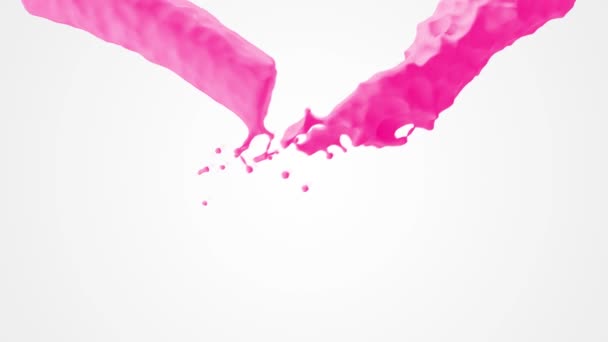 Color Pastel Pintura Salpicadura Renderizar Animación Líquidos Cosméticos Pintura Imágenes — Vídeos de Stock