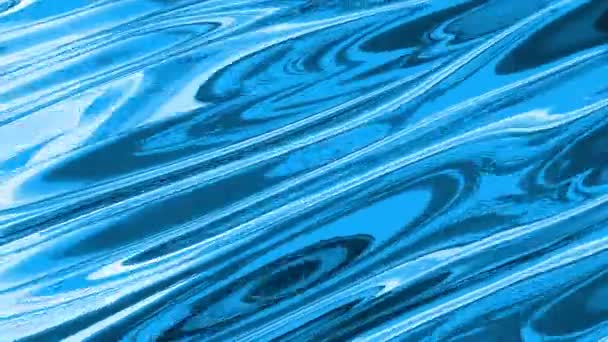 Gold Liquid Surface Texture Animation Blue Liquid Object Seamless Loop — Stock Video