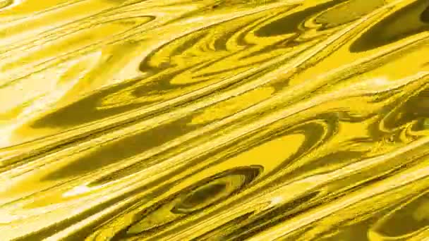 Gold Liquid Surface Texture Animation Golden Liquid Object Seamless Loop — ストック動画