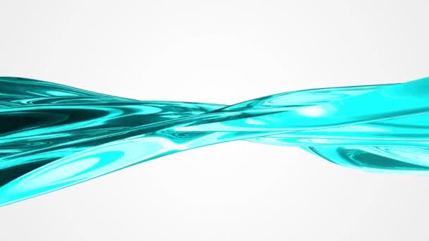 金3D液面纹理 蓝色液体物体的动画 无缝圈形状镜头 — 图库视频影像